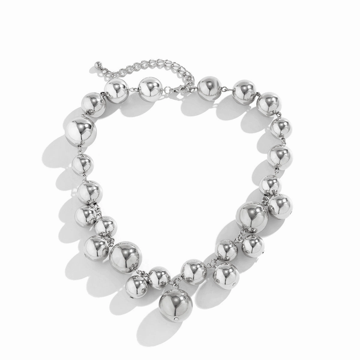 Wholesale Punk Style Round Bead Imitation Pearl Tassel Plastic Necklace