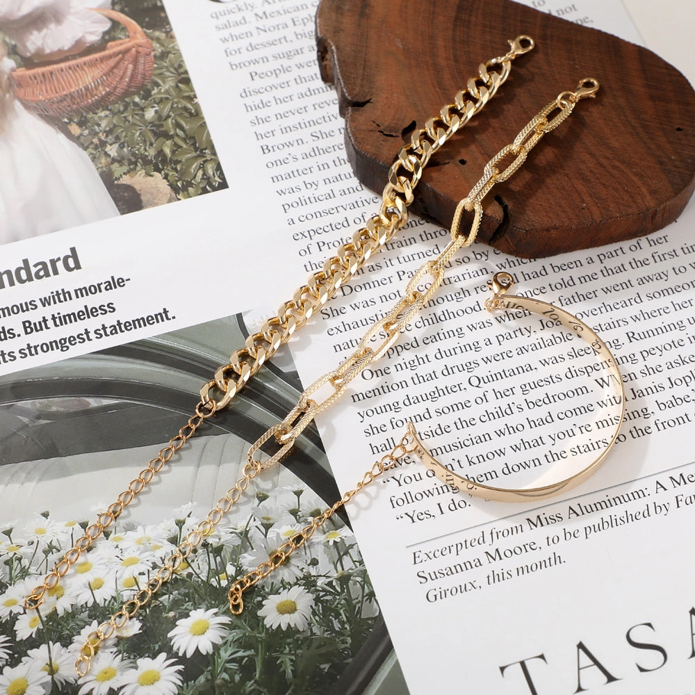Wholesale Punk Wind Flat Snake Bone Chain Multilayer Thick Chain Bracelet