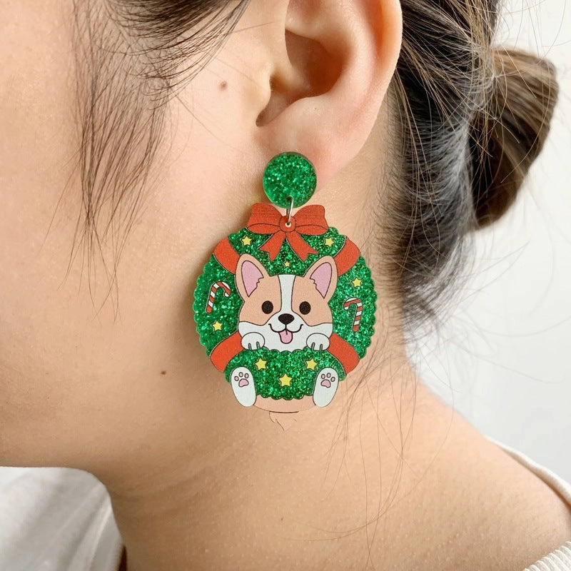 Wholesale Puppy, Kitten, Sloth, Christmas Wreath, Bow Tie, Acrylic Earrings