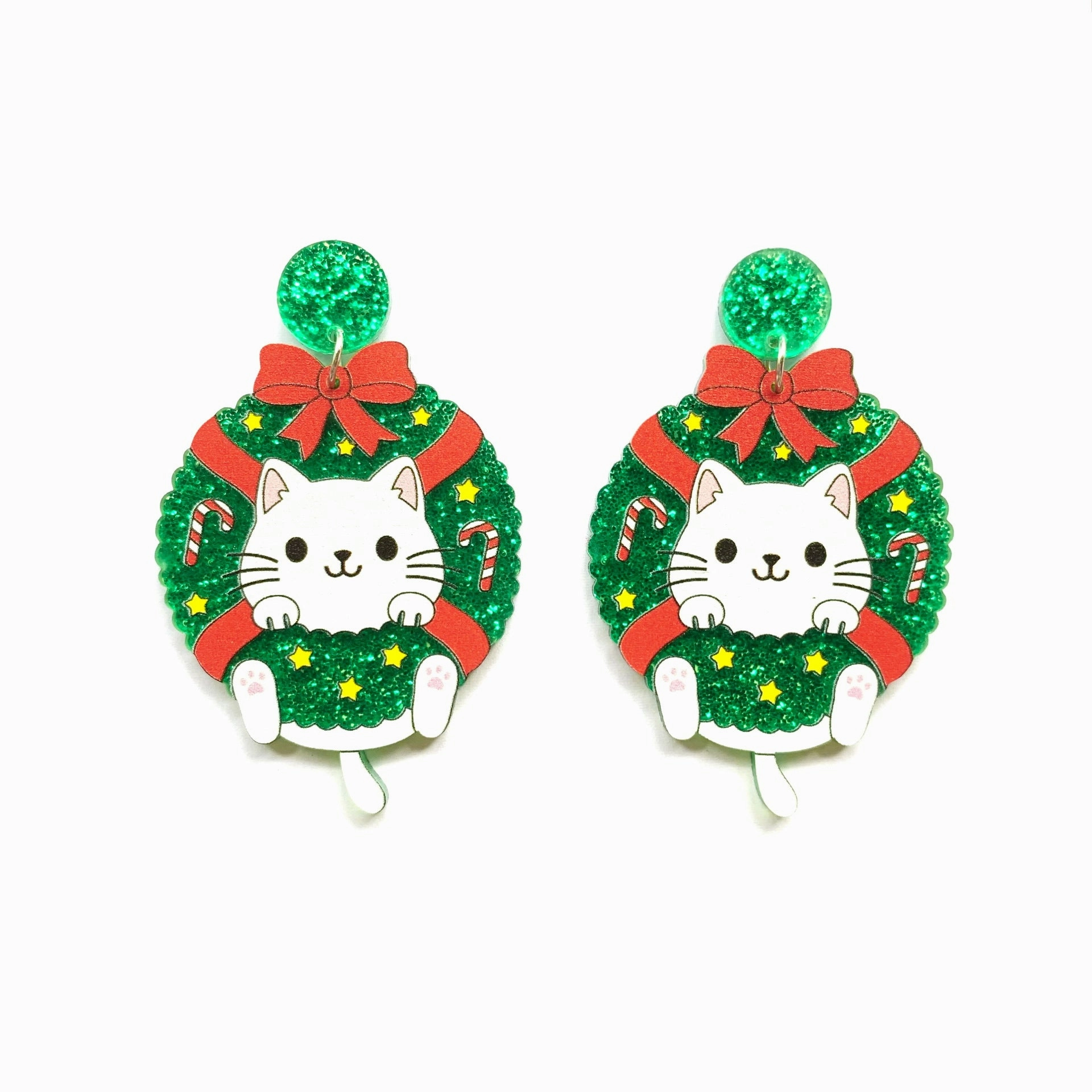 Wholesale Puppy, Kitten, Sloth, Christmas Wreath, Bow Tie, Acrylic Earrings