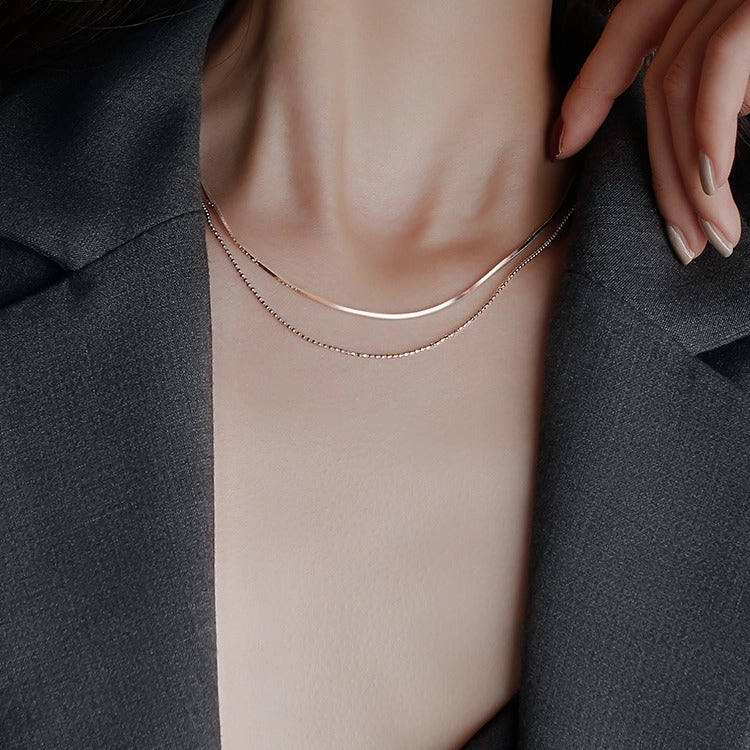 Wholesale Pure Silver Double-layer Necklaces