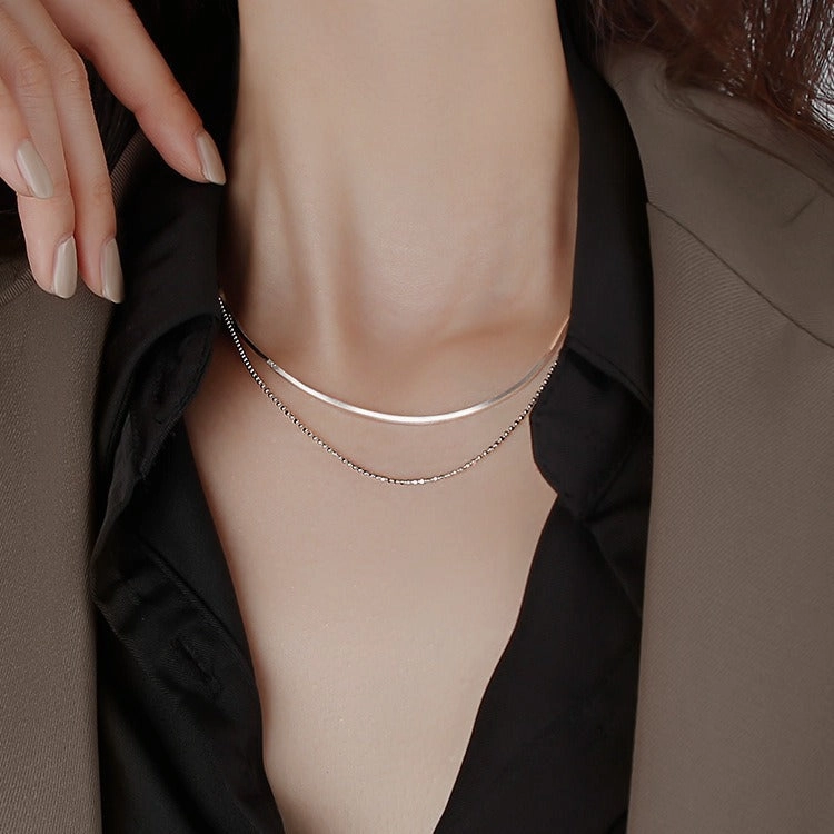 Wholesale Pure Silver Double-layer Necklaces