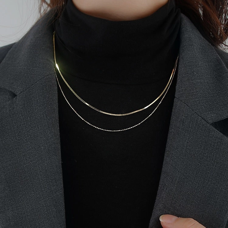 Wholesale Pure Silver Double-layer Necklaces