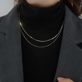 Wholesale Pure Silver Double-layer Necklaces