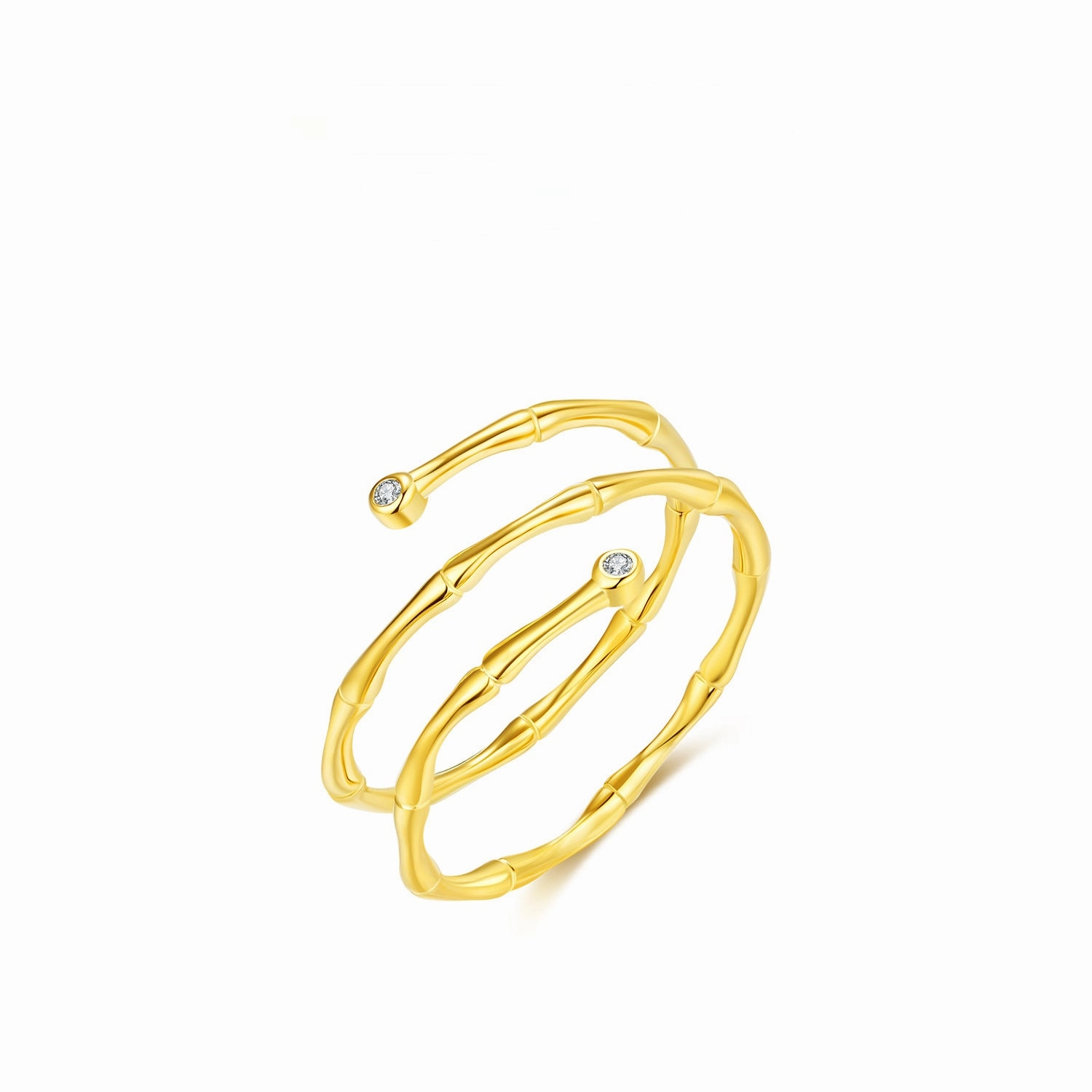 Wholesale Pure Silver Simple Bamboo Multi-layered Line Rings