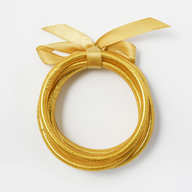 Wholesale PVC Silicone Tube Gold Foil Bracelet