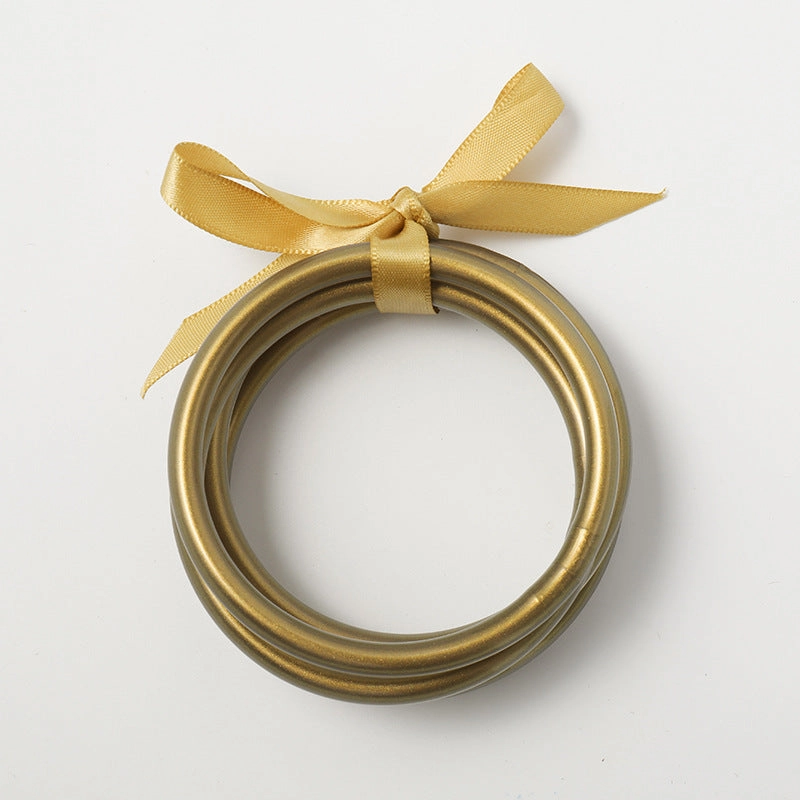 Wholesale PVC Silicone Tube Gold Foil Bracelet