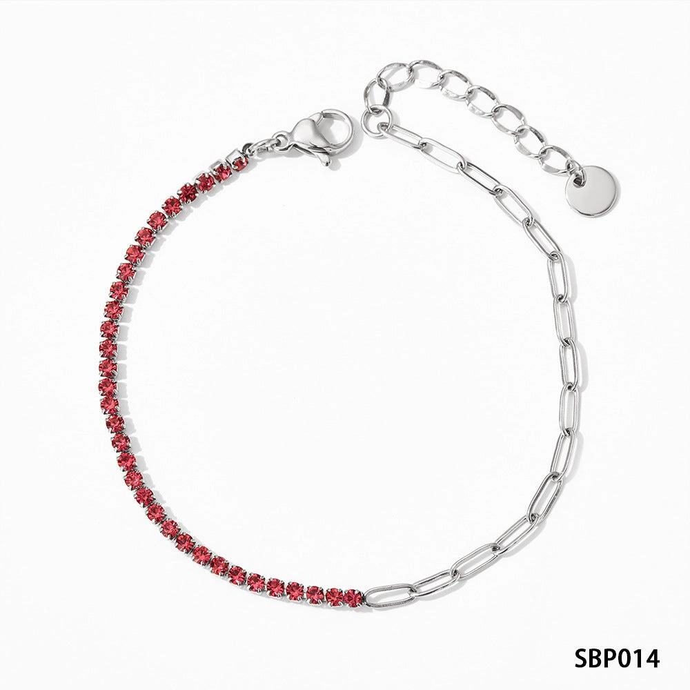 Wholesale PVD stainless steel zircon vacuum gold-plated exquisite bracelet