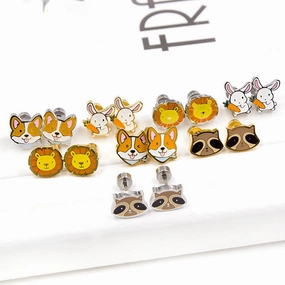 Wholesale Rabbit Animal Stainless Steel Earrings