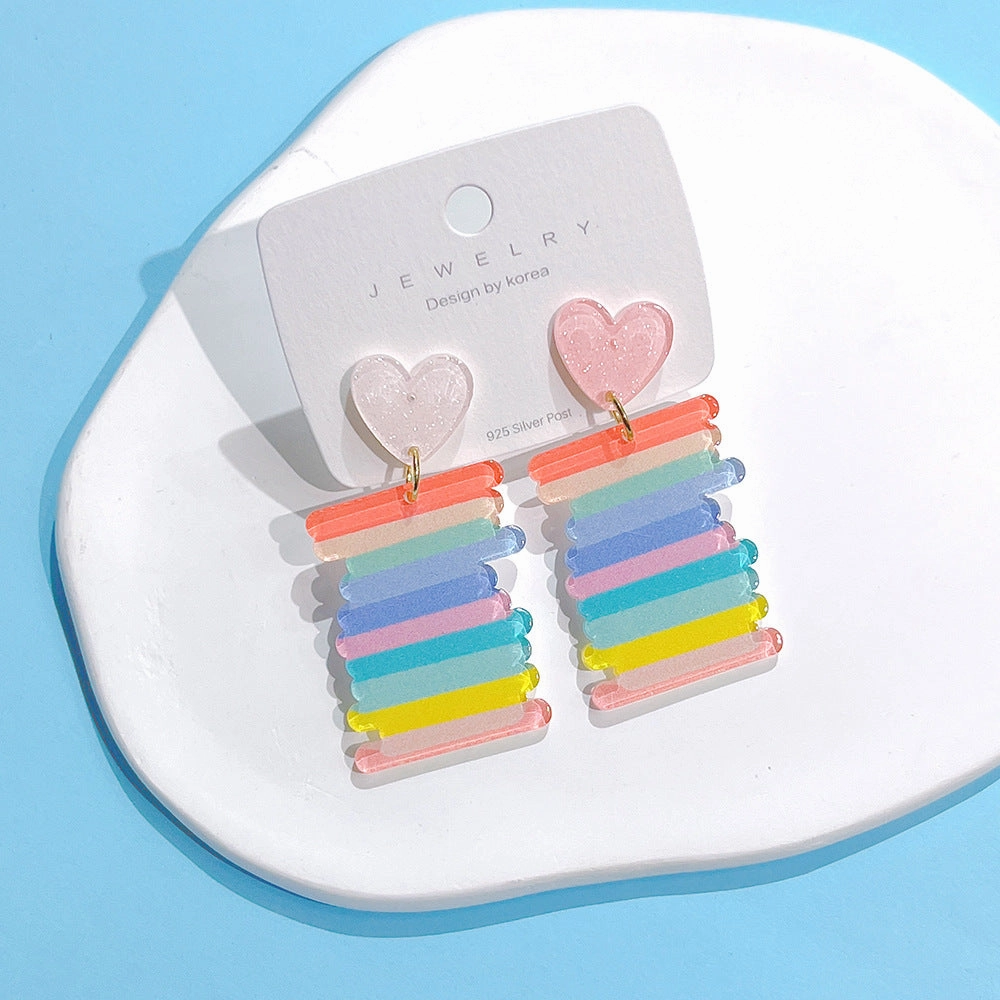 Wholesale Rainbow Acrylic Irregular Colorful Earrings