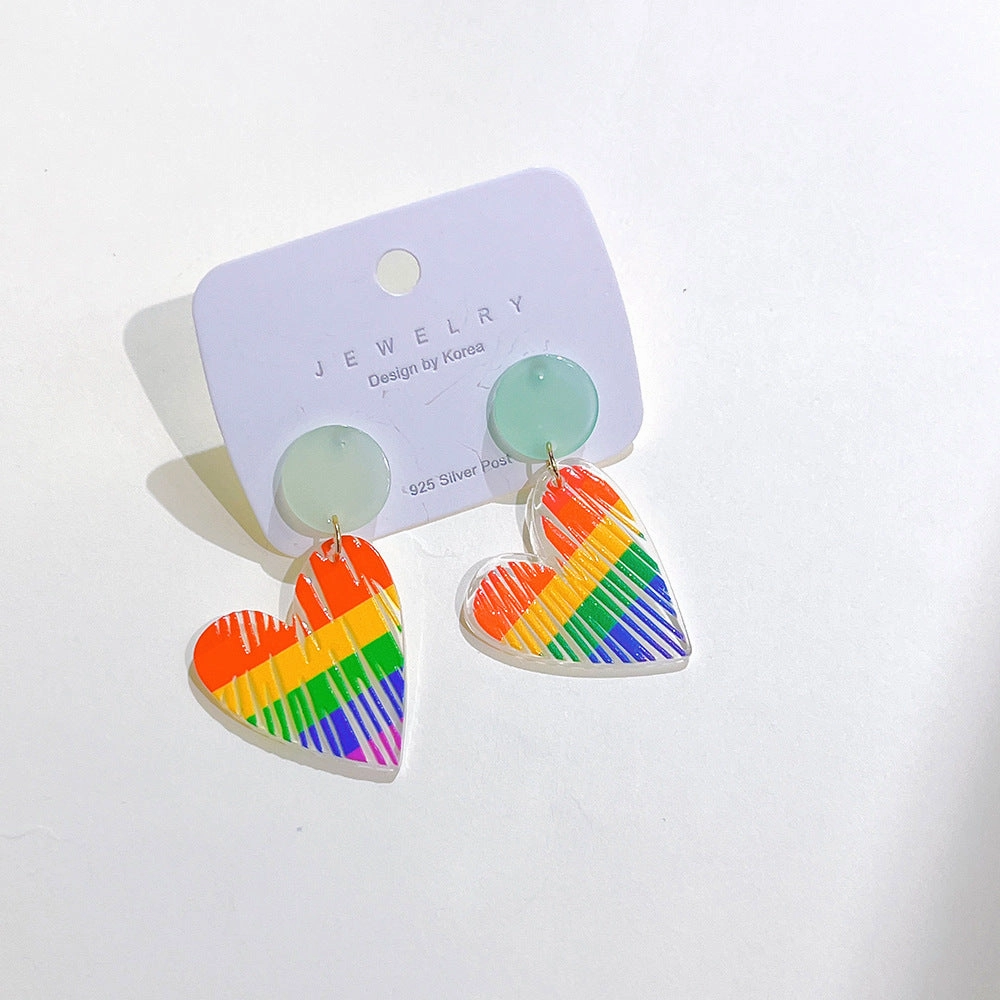 Wholesale Rainbow Acrylic Irregular Colorful Earrings