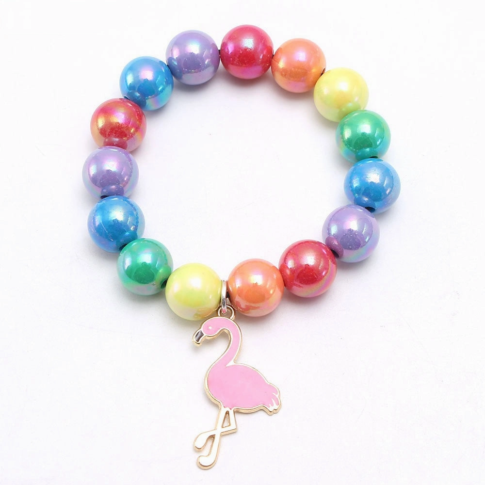 Wholesale Rainbow Beaded Alloy Kids Bracelet