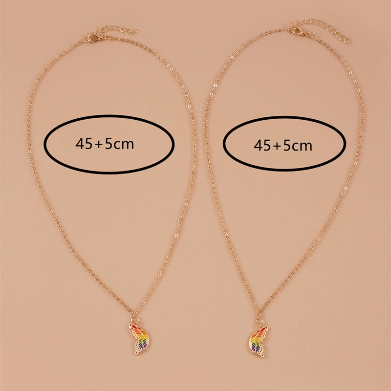 Wholesale Rainbow Butterfly Alloy Necklaces Set
