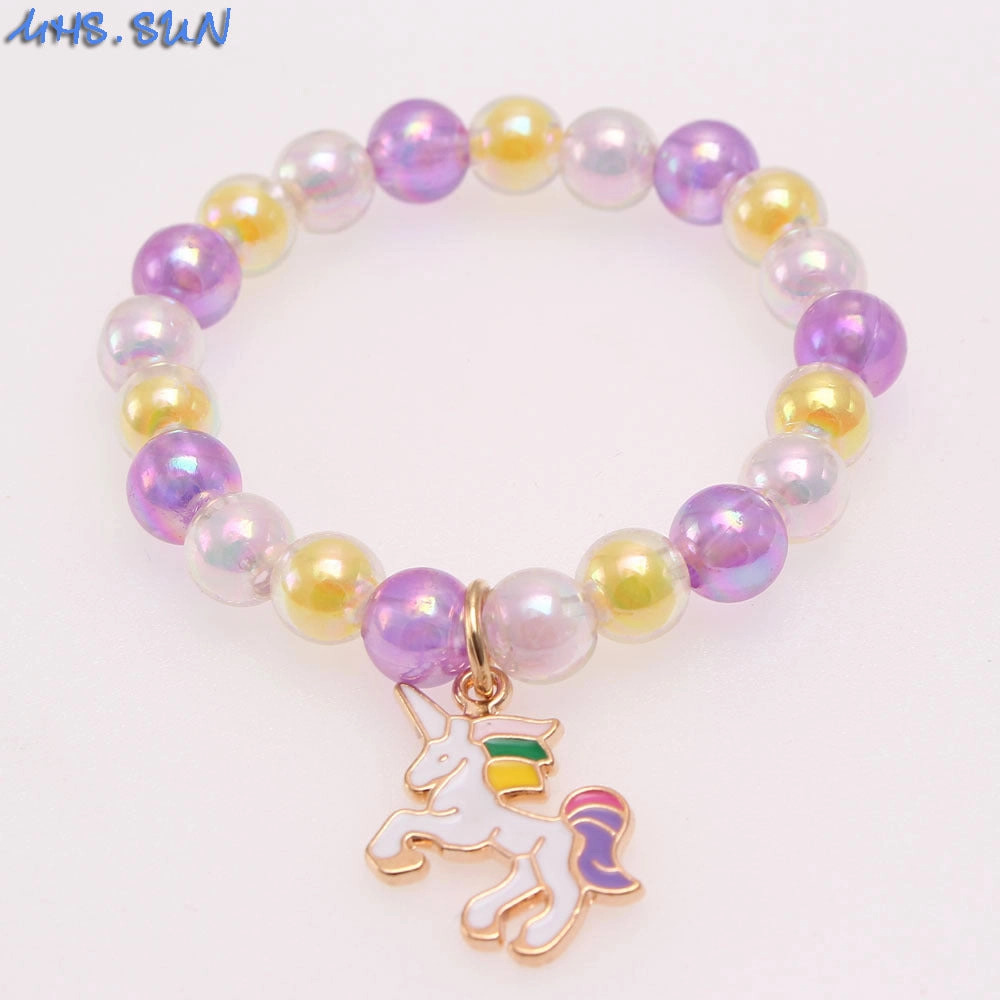 Wholesale Rainbow Cloud Oil Drip Acrylic Beaded Bracelet