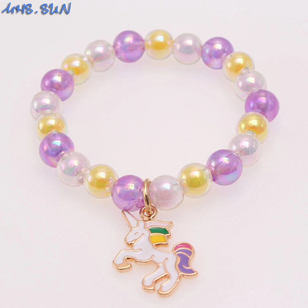 Wholesale Rainbow Cloud Oil Drip Acrylic Beaded Bracelet