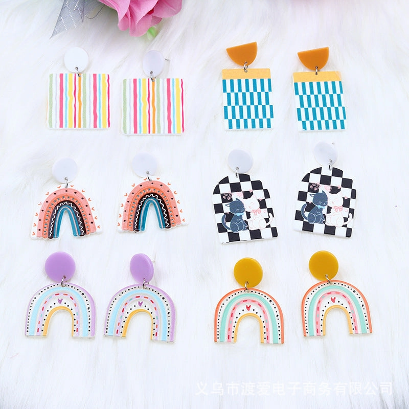 Wholesale Rainbow Collection Acrylic Earrings