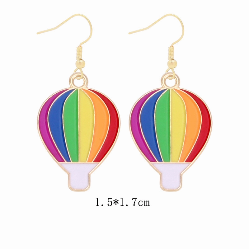 Wholesale Rainbow Flag Love Heart Alloy Pendant Drip Oil Earrings