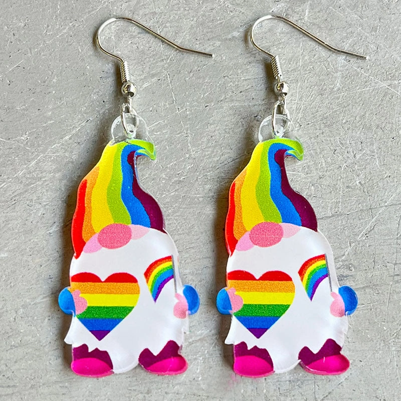 Wholesale Rainbow Game Machine Mushroom Elf Drink Color Pen Acrylic Fun Earrings