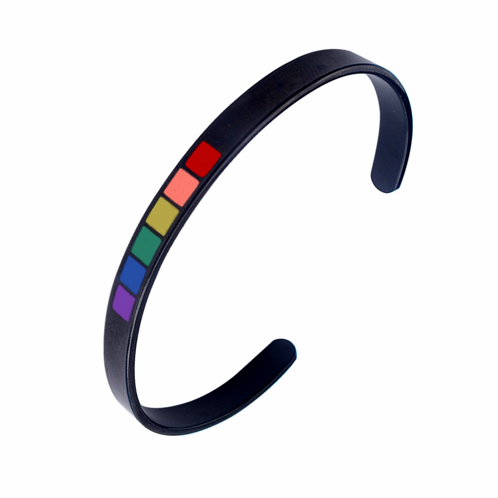 Wholesale Rainbow Gay 6MM Titanium Steel C-Open Drip Oil Adjustable Bracelet