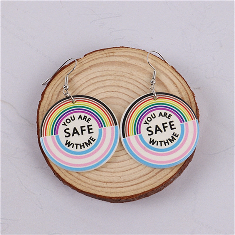 Wholesale Rainbow Gay Acrylic Earrings