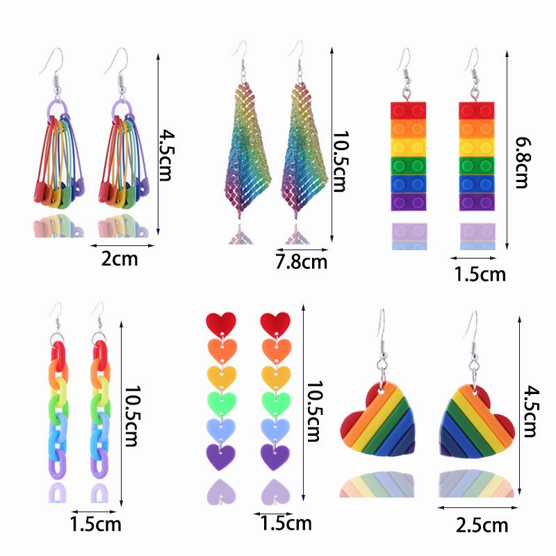 Wholesale Rainbow Gay Acrylic Earrings
