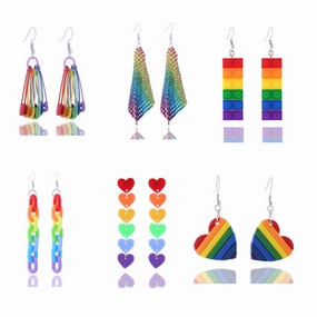 Wholesale Rainbow Gay Acrylic Earrings
