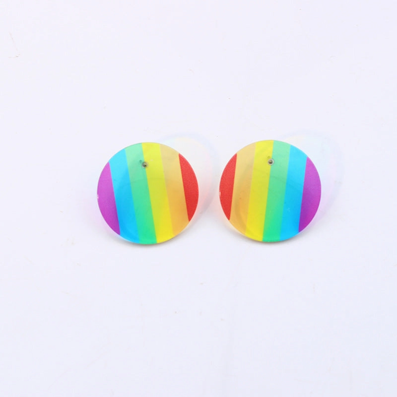 Wholesale Rainbow Gay Alloy Ear Studs