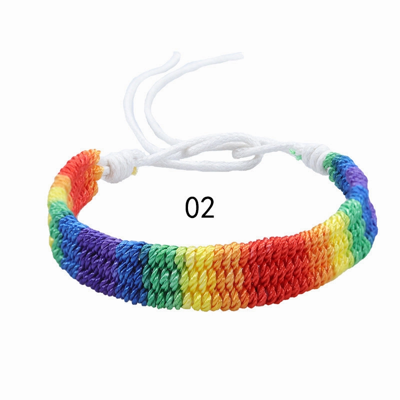 Wholesale Rainbow Hand Woven Bracelet