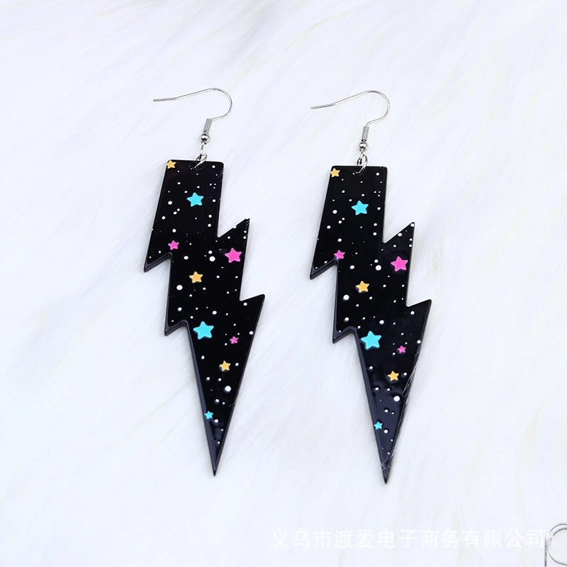 Wholesale Rainbow Leopard Stripe Acrylic Earrings