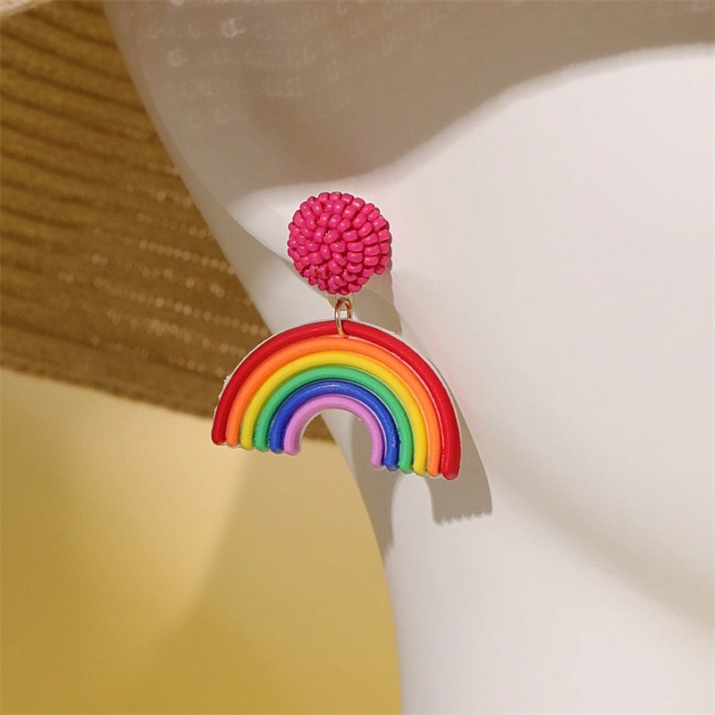 Wholesale Rainbow Rice Beads Earrings
