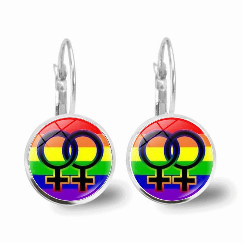 Wholesale Rainbow Round Alloy Earrings
