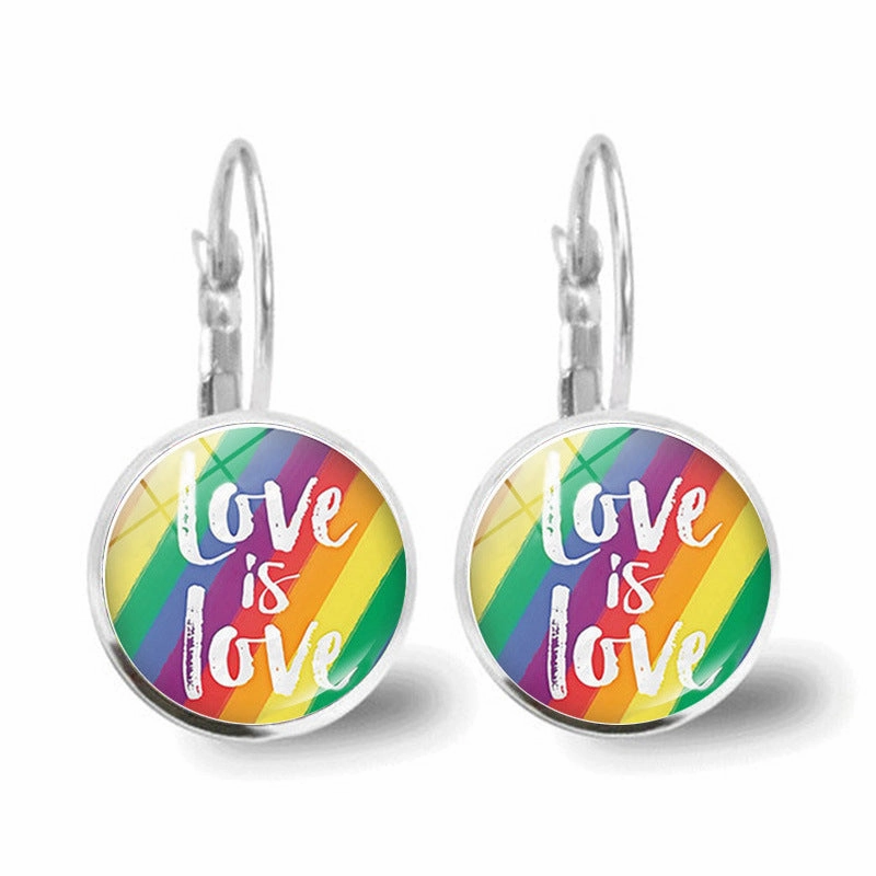 Wholesale Rainbow Round Alloy Earrings