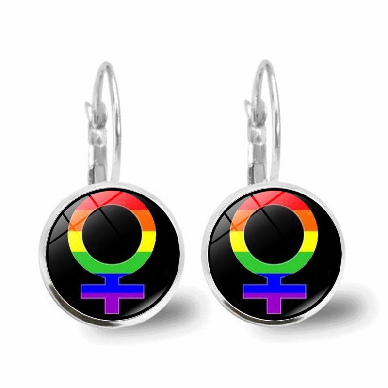 Wholesale Rainbow Round Alloy Earrings
