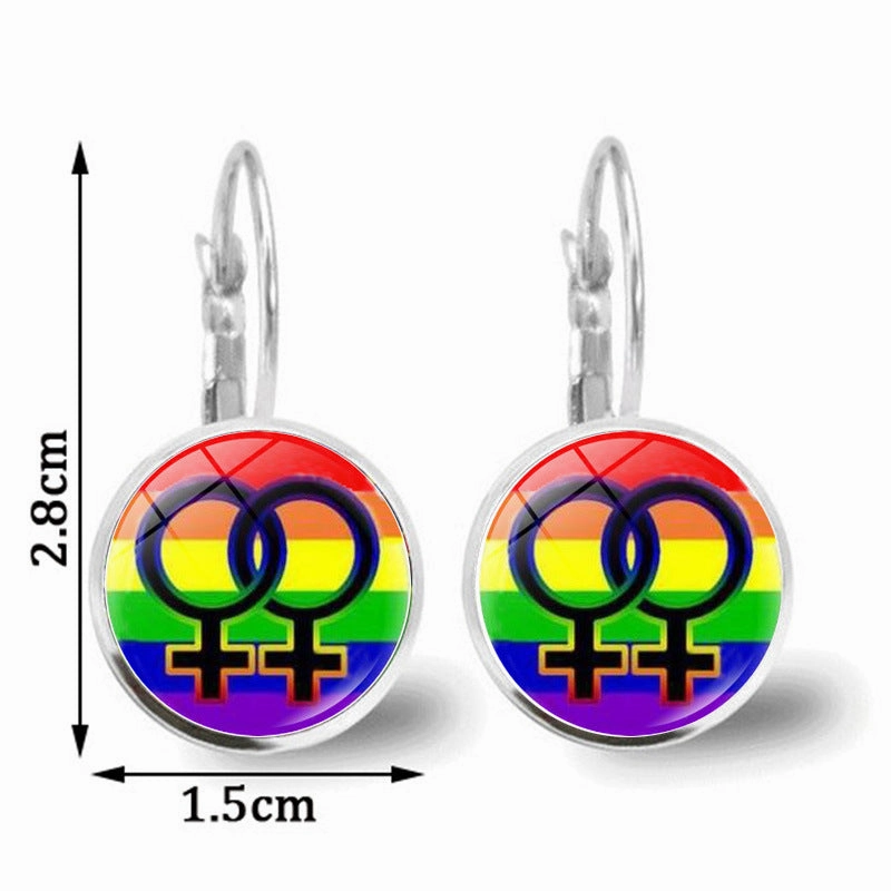 Wholesale Rainbow Round Alloy Earrings