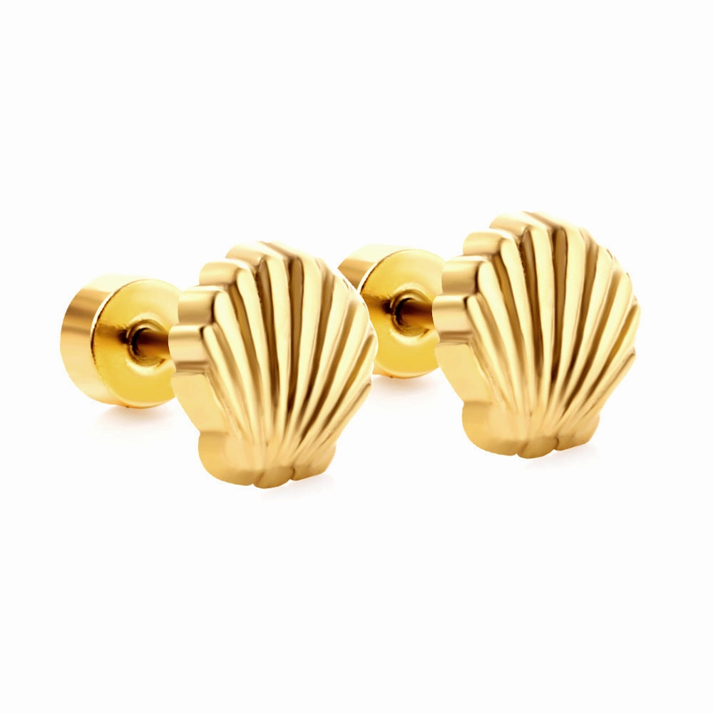 Wholesale Rainbow Seashell Stainless Steel Ear Studs Earrings