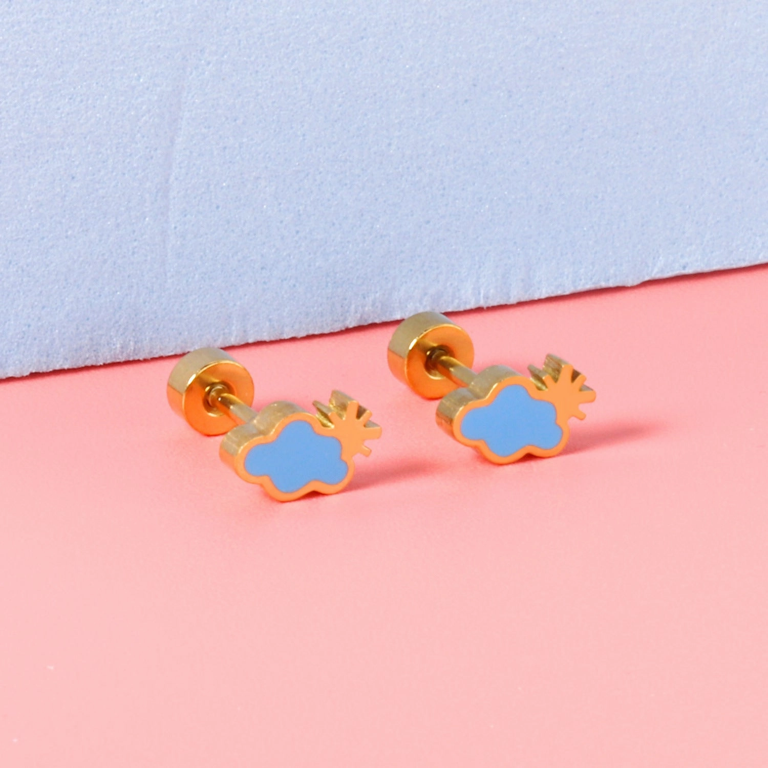 Wholesale Rainbow Seashell Stainless Steel Ear Studs Earrings