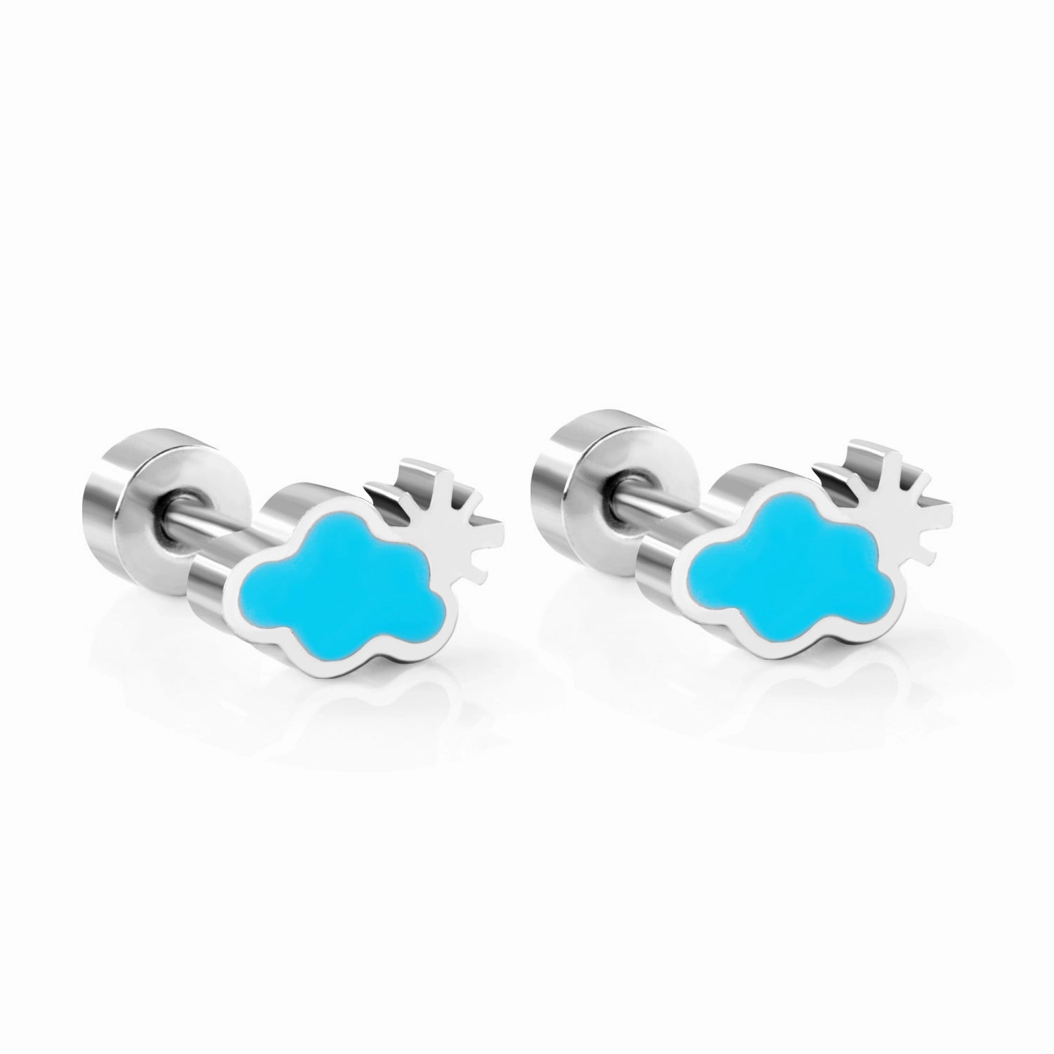 Wholesale Rainbow Seashell Stainless Steel Ear Studs Earrings