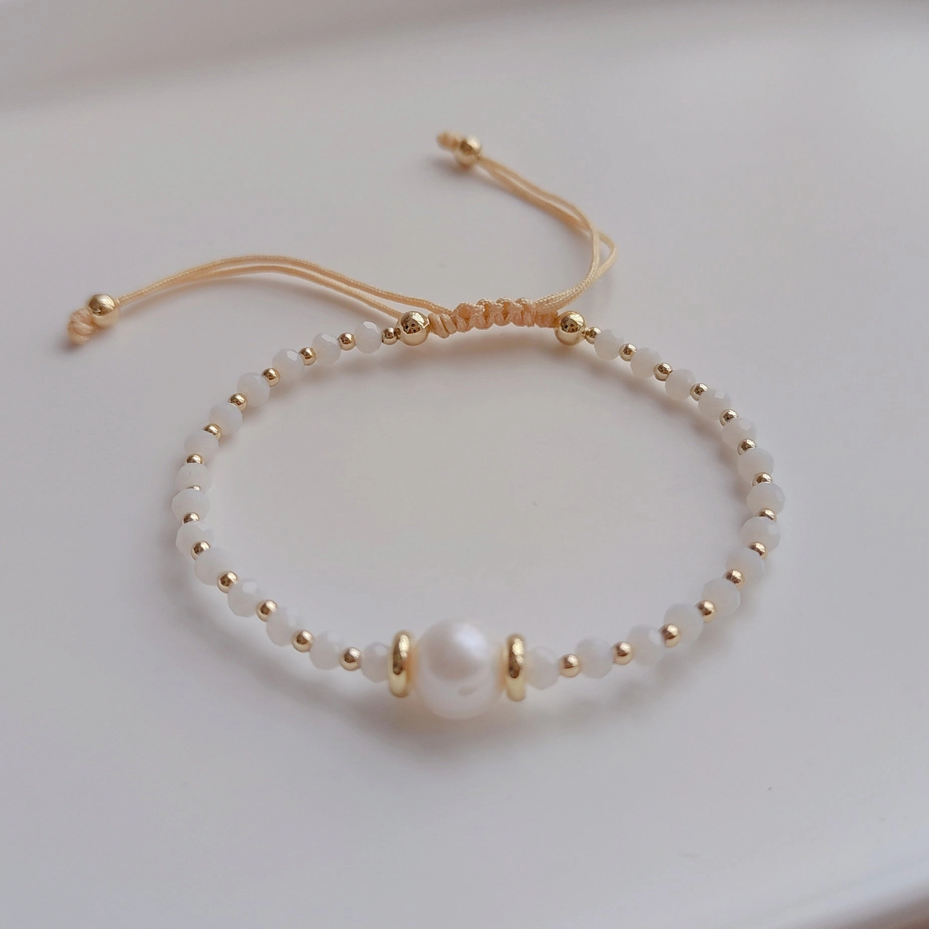Wholesale Rainbow Soft Ceramic Pieces Pearl Bracelet