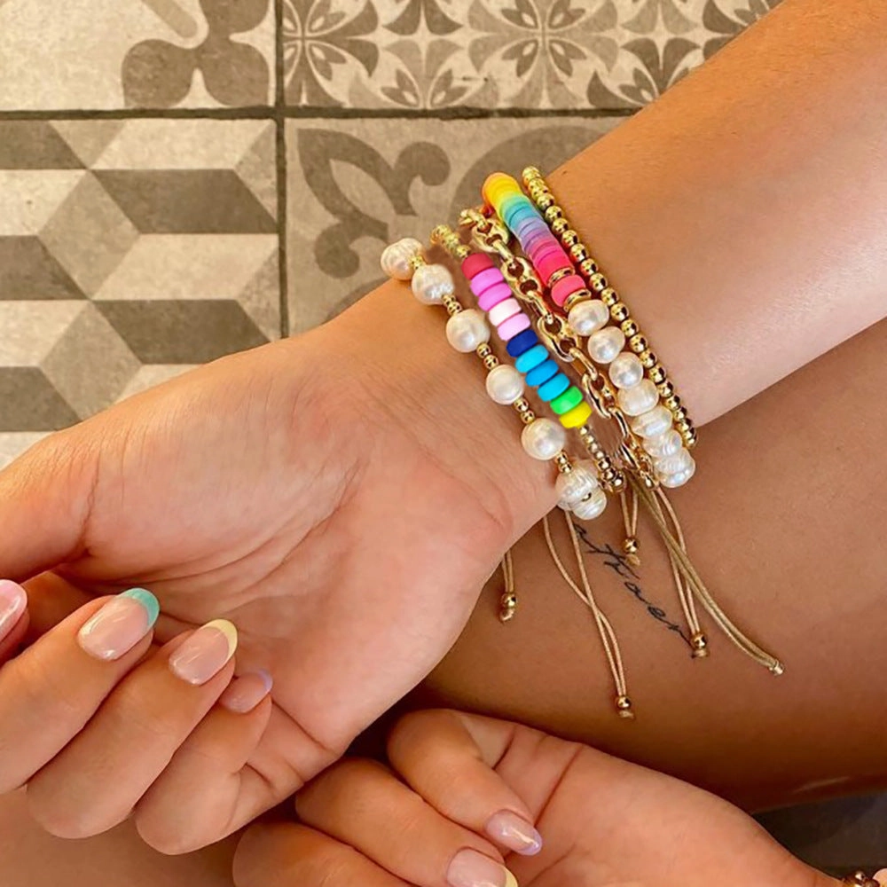 Wholesale Rainbow Soft Pottery Pearl Bracelet