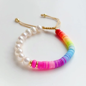 Wholesale Rainbow Soft Pottery Pearl Bracelet