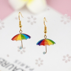 Wholesale Rainbow Umbrella Acrylic Earrings