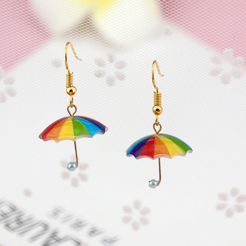 Wholesale Rainbow Umbrella Acrylic Earrings