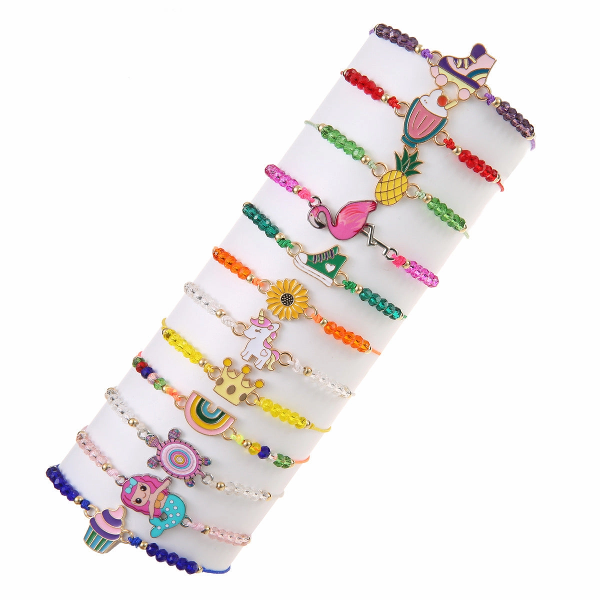Wholesale Rainbow Unicorn Kids Woven Bracelet