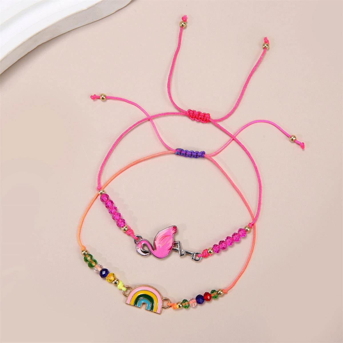 Wholesale Rainbow Unicorn Kids Woven Bracelet