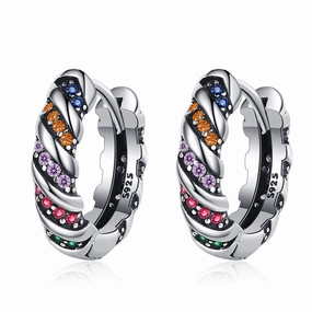 Wholesale Rainbow Zircon Copper Earrings