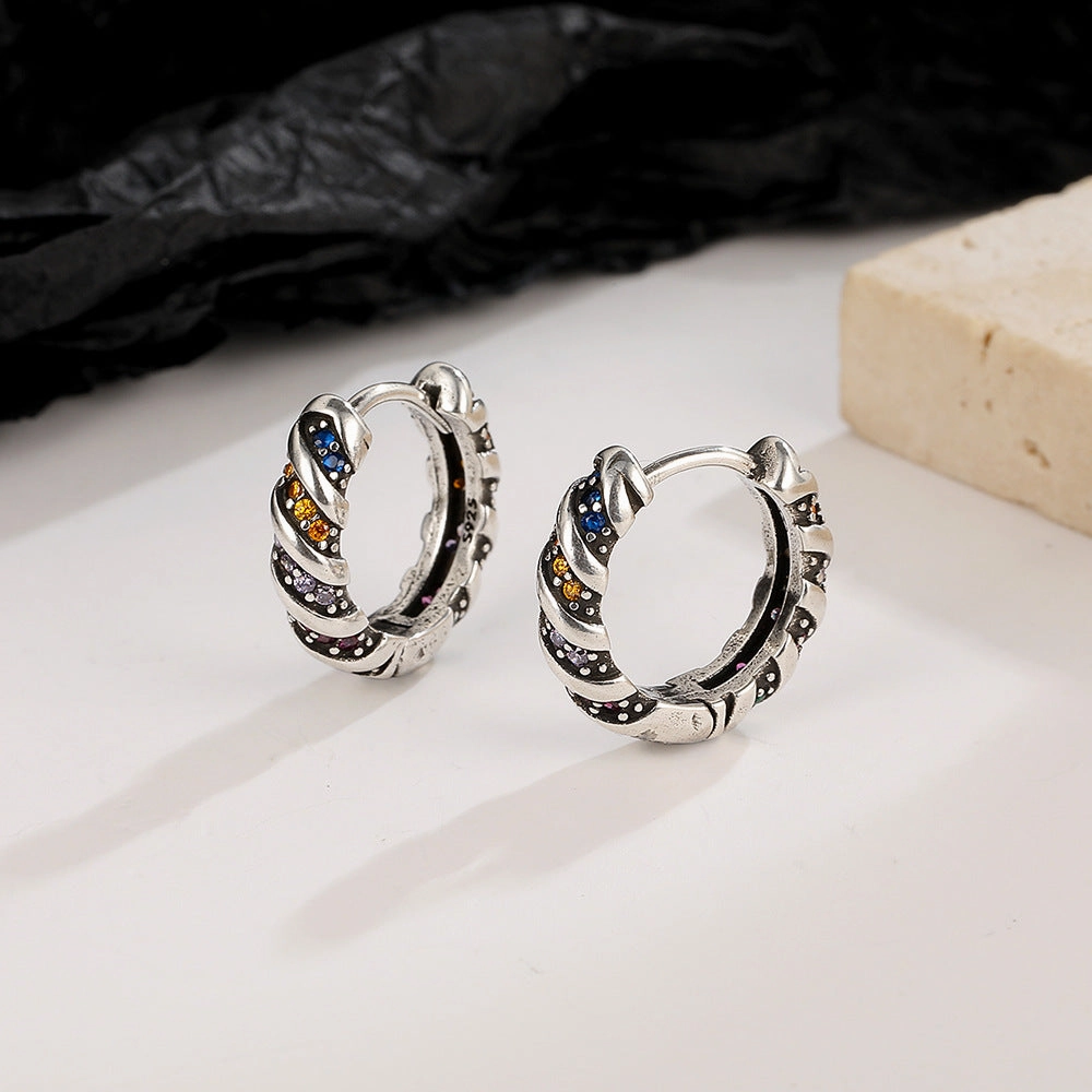Wholesale Rainbow Zircon Copper Earrings