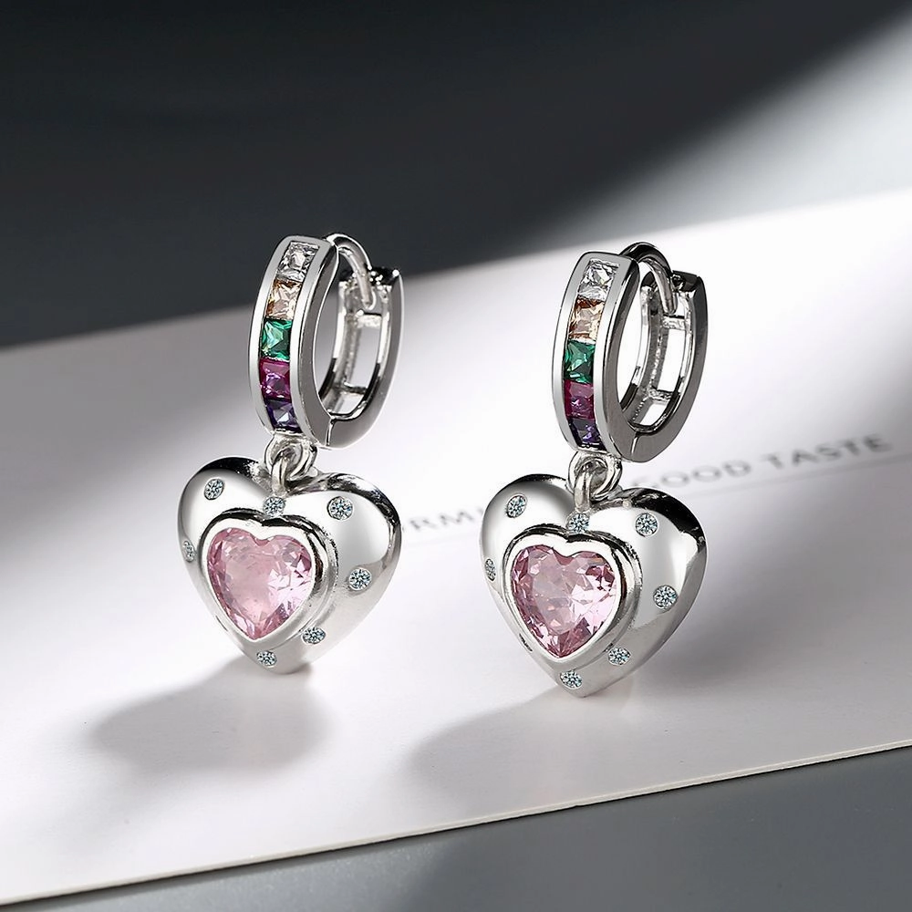 Wholesale Rainbow Zirconia Copper Earrings