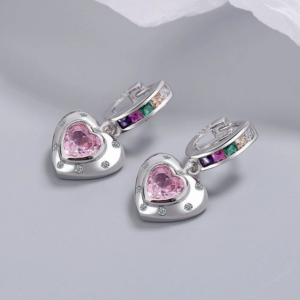 Wholesale Rainbow Zirconia Copper Earrings