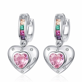 Wholesale Rainbow Zirconia Copper Earrings