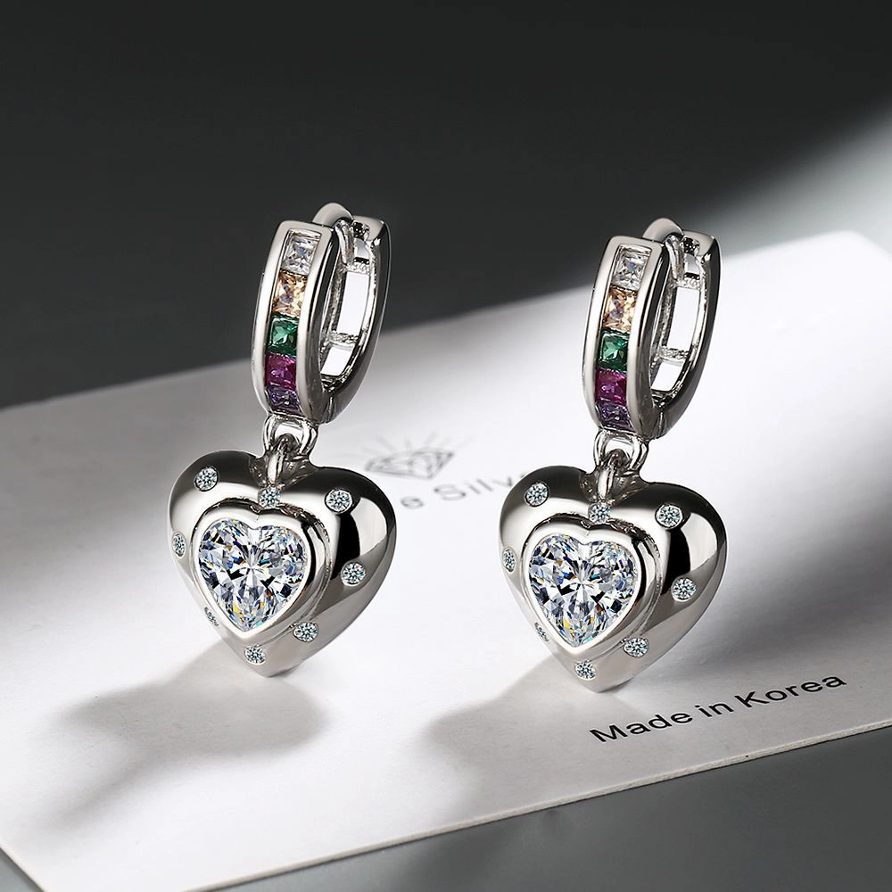 Wholesale Rainbow Zirconia Copper Earrings